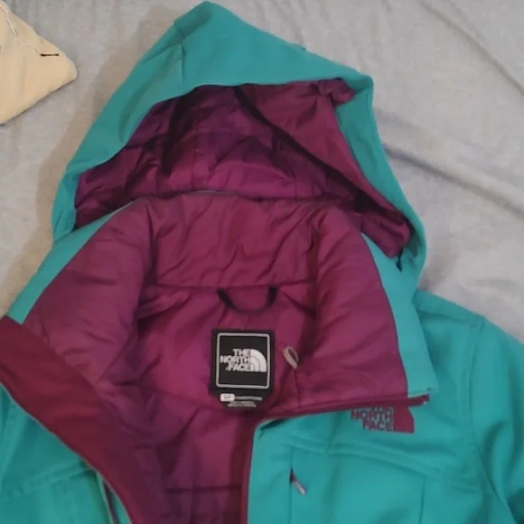 The North Face Women's Teal and Purple Ski Jacket